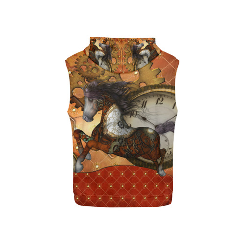 Steampunk, awesome steampunk horse All Over Print Sleeveless Hoodie for Kid (Model H15)