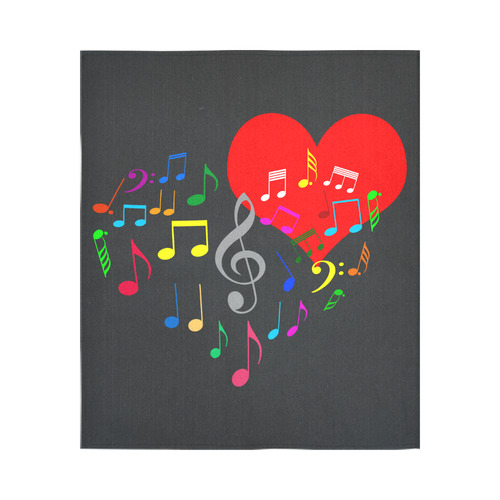 Singing Heart Red Song Color Music Love Romantic Cotton Linen Wall Tapestry 51"x 60"