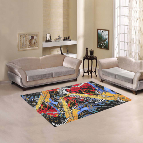 Room Rug Saxophone Music Print Area Rug 5'3''x4'