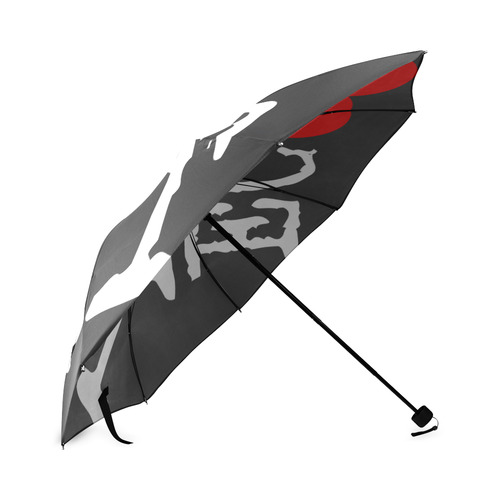 Egoist Red Heart White Funny Cool Laugh Chic Foldable Umbrella (Model U01)