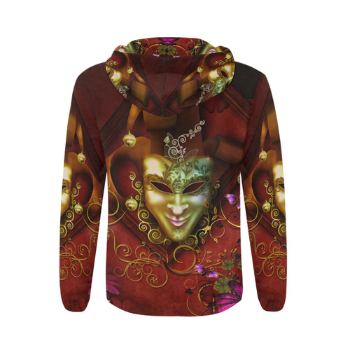 Wonderful venetian mask All Over Print Full Zip Hoodie for Men (Model H14)