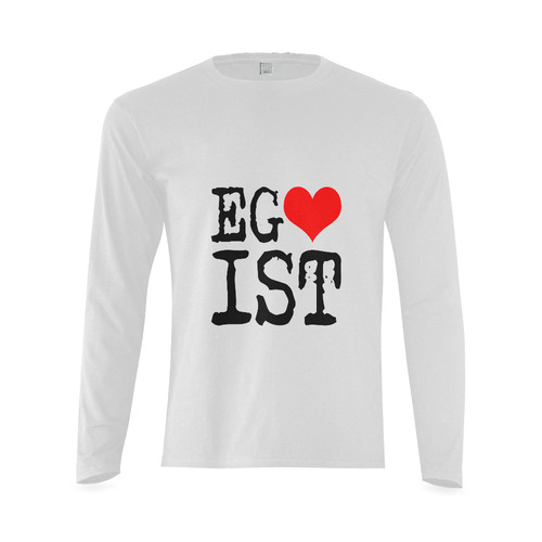 Egoist Red Heart Black Funny Cool Laugh Chic Sunny Men's T-shirt (long-sleeve) (Model T08)