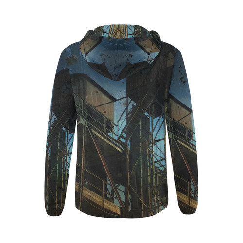 Urban retro photo All Over Print Full Zip Hoodie for Women (Model H14)