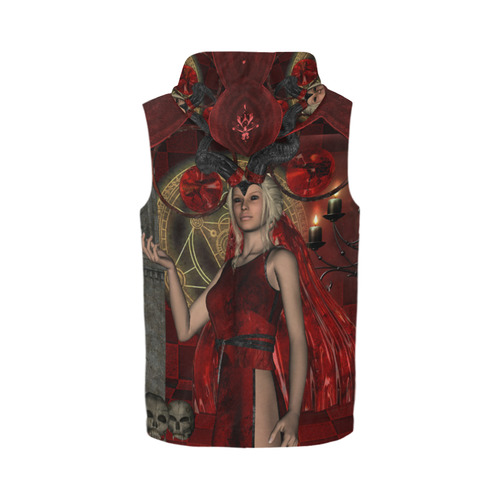 Wonderful dark fairy with candle light All Over Print Sleeveless Zip Up Hoodie for Men (Model H16)