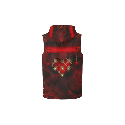 Beautiful heart All Over Print Sleeveless Zip Up Hoodie for Kid (Model H16)