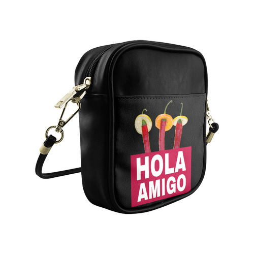 Hola Amigo Three Red Chili Peppers Friend Funny Sling Bag (Model 1627)