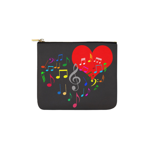 Singing Heart Red Song Color Music Love Romantic Carry-All Pouch 6''x5''