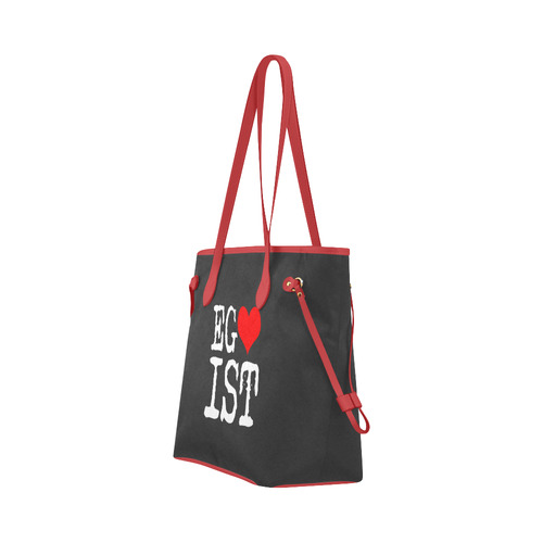 Egoist Red Heart White Funny Cool Laugh Chic Clover Canvas Tote Bag (Model 1661)