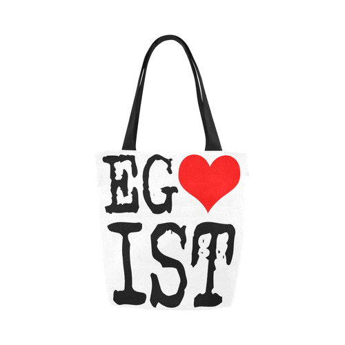 Egoist Red Heart Black Funny Cool Laugh Chic Canvas Tote Bag (Model 1657)