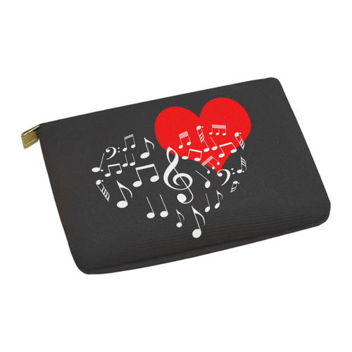 Singing Heart Red Note Music Love Romantic White Carry-All Pouch 12.5''x8.5''