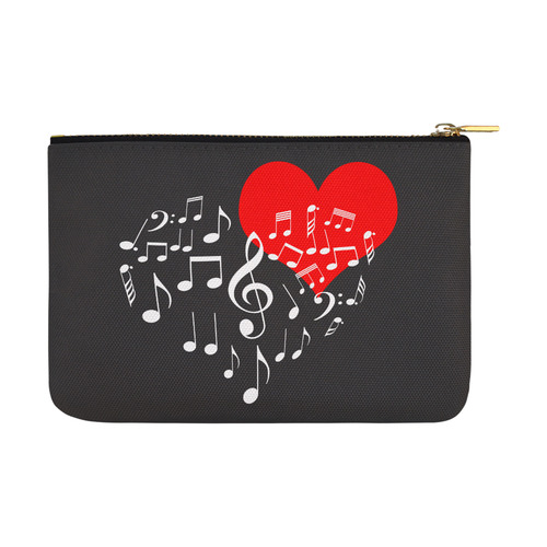 Singing Heart Red Note Music Love Romantic White Carry-All Pouch 12.5''x8.5''