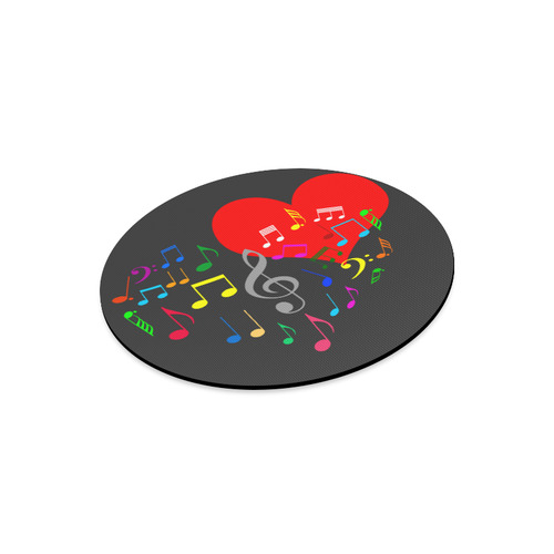 Singing Heart Red Song Color Music Love Romantic Round Mousepad