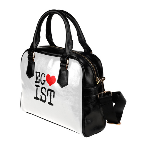 Egoist Red Heart Black Funny Cool Laugh Chic Shoulder Handbag (Model 1634)