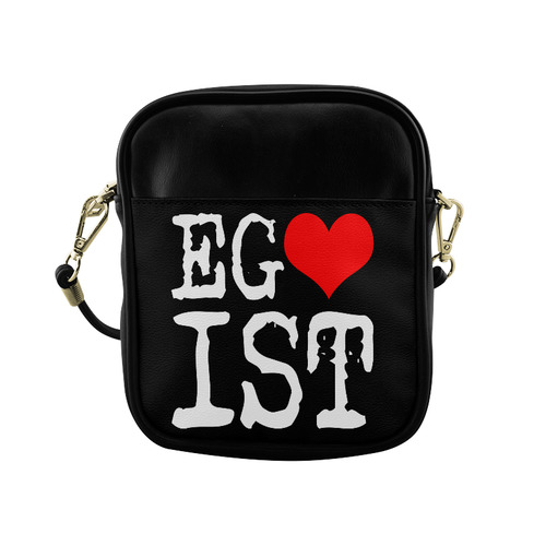 Egoist Red Heart White Funny Cool Laugh Chic Sling Bag (Model 1627)