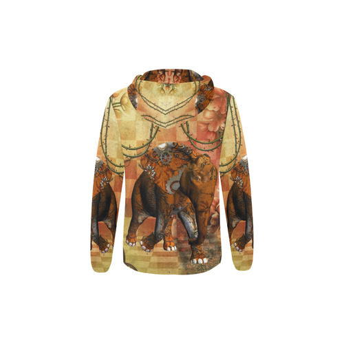 Steampunk, awesome steampunk elephant All Over Print Full Zip Hoodie for Kid (Model H14)