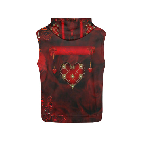 Beautiful heart All Over Print Sleeveless Hoodie for Men (Model H15)