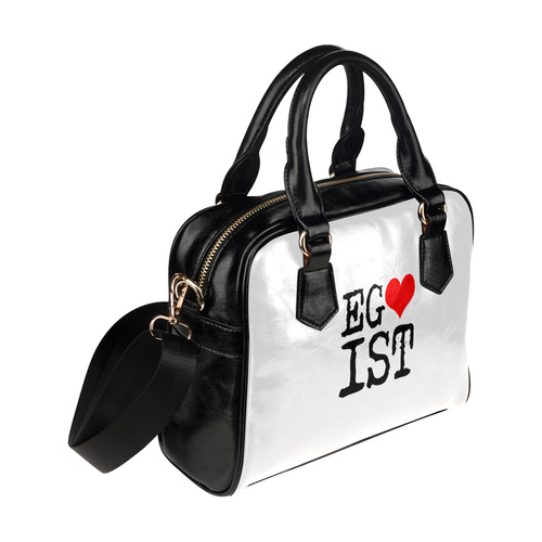 Egoist Red Heart Black Funny Cool Laugh Chic Shoulder Handbag (Model 1634)