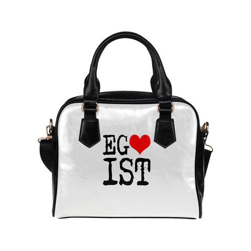 Egoist Red Heart Black Funny Cool Laugh Chic Shoulder Handbag (Model 1634)