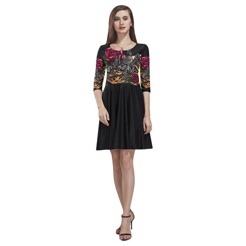 Zodiac - Scorpio Tethys Half-Sleeve Skater Dress(Model D20)