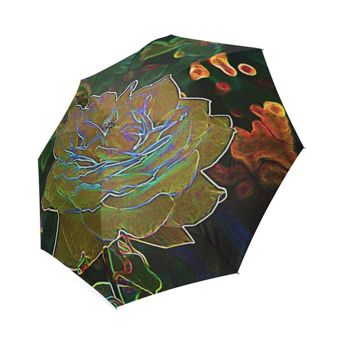 Yellow Neon Rose Foldable Umbrella (Model U01)