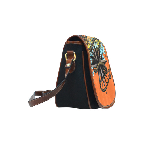 Nautical Splash Saddle Bag/Small (Model 1649)(Flap Customization)