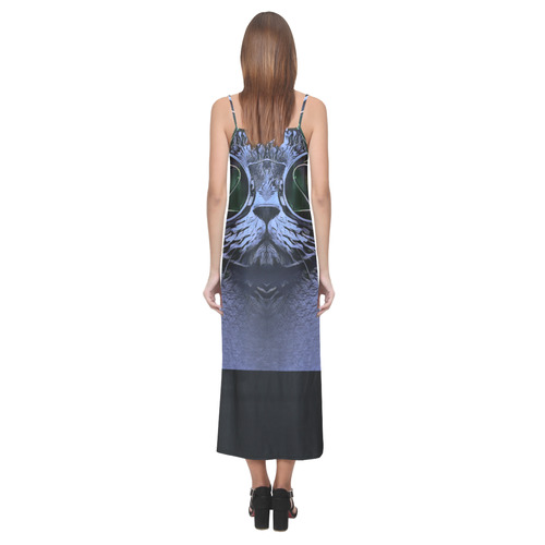 BLUE CAT V-Neck Open Fork Long Dress(Model D18)