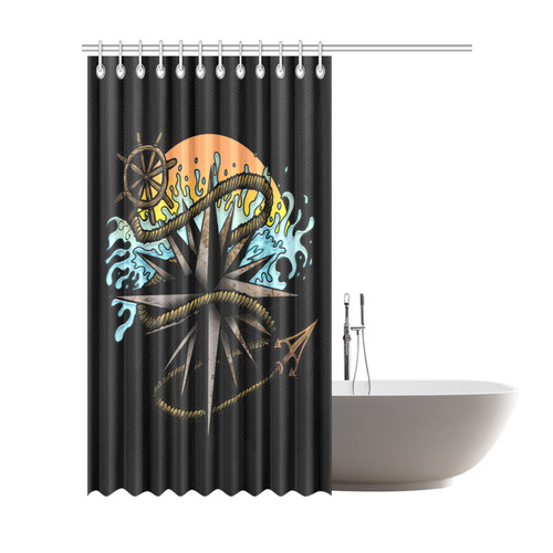 Nautical Splash Shower Curtain 72"x84"
