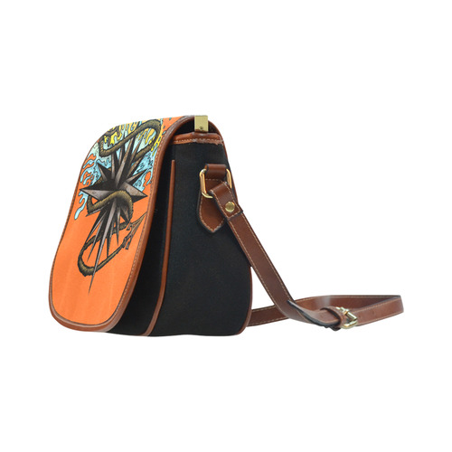 Nautical Splash Saddle Bag/Small (Model 1649)(Flap Customization)