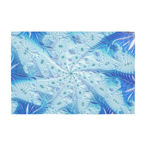 Blue Magic Fractal Art Cotton Linen Tablecloth 60" x 90"