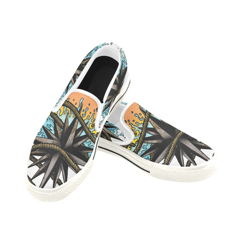 Nautical Splash Slip-on Canvas Shoes for Kid (Model 019)