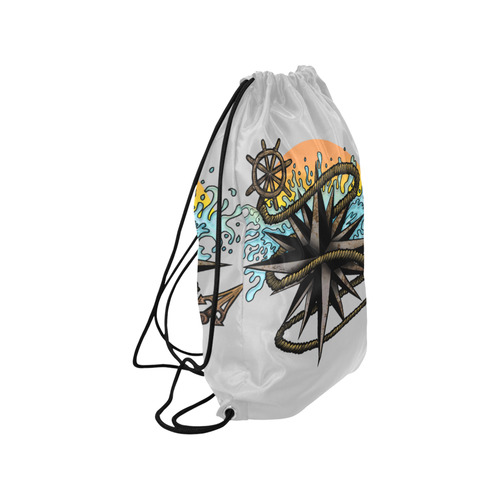 Nautical Splash Small Drawstring Bag Model 1604 (Twin Sides) 11"(W) * 17.7"(H)