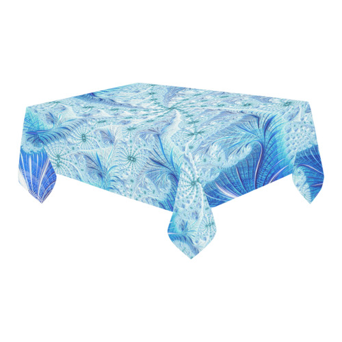 Blue Magic Fractal Art Cotton Linen Tablecloth 60" x 90"