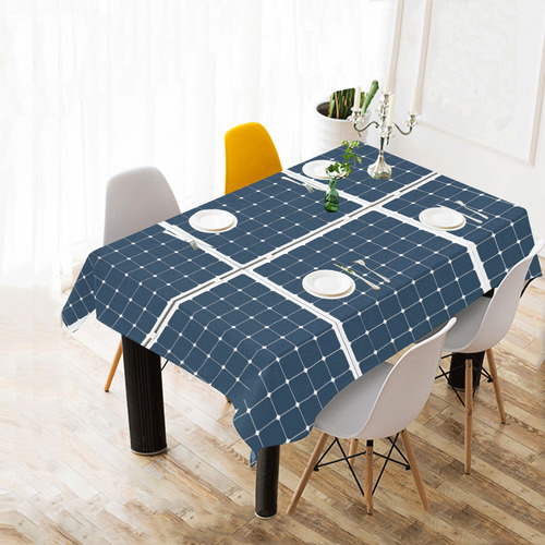 Solar Technology Power Panel Battery Sun Energy Cotton Linen Tablecloth 60"x 84"