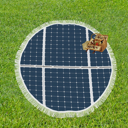 Solar Technology Power Panel Battery Cell Energy Circular Beach Shawl 59"x 59"