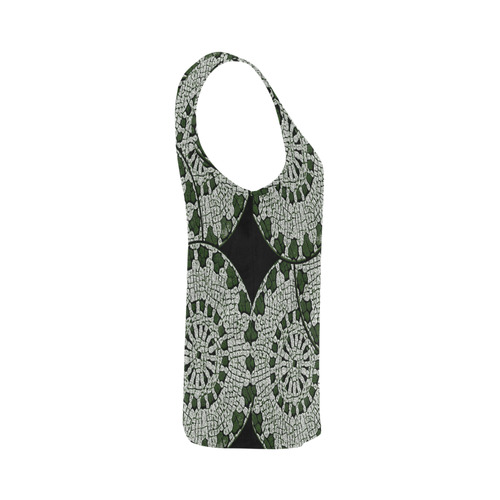 LACE DARK GREEN All Over Print Tank Top for Women (Model T43)