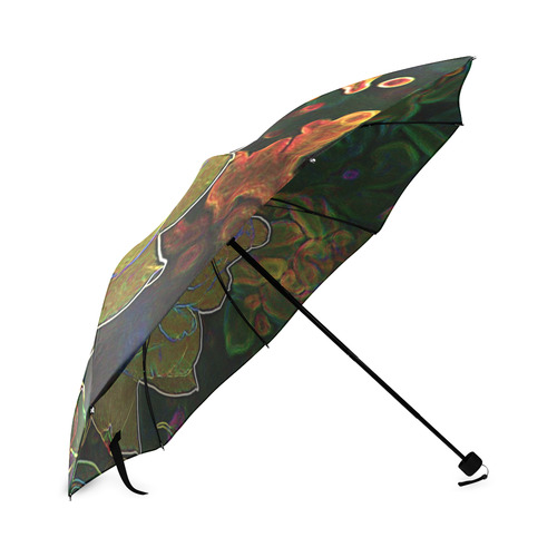 Yellow Neon Rose Foldable Umbrella (Model U01)