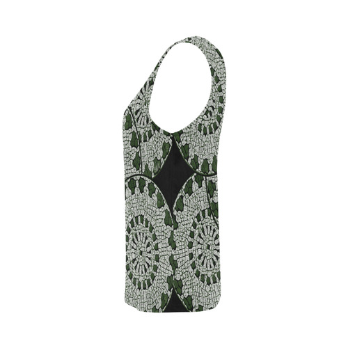 LACE DARK GREEN All Over Print Tank Top for Women (Model T43)