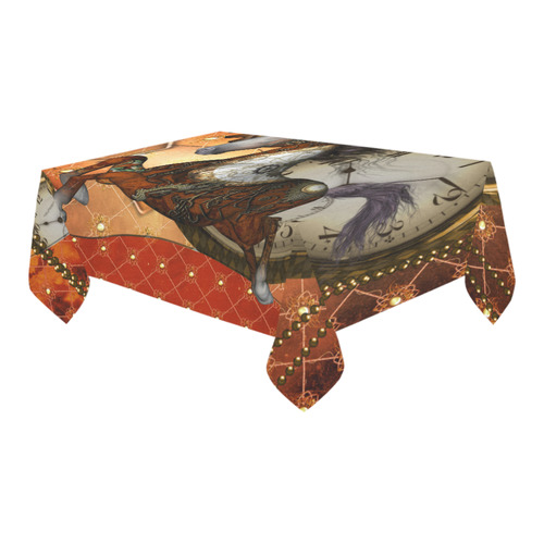 Steampunk, awesome steampunk horse Cotton Linen Tablecloth 60" x 90"