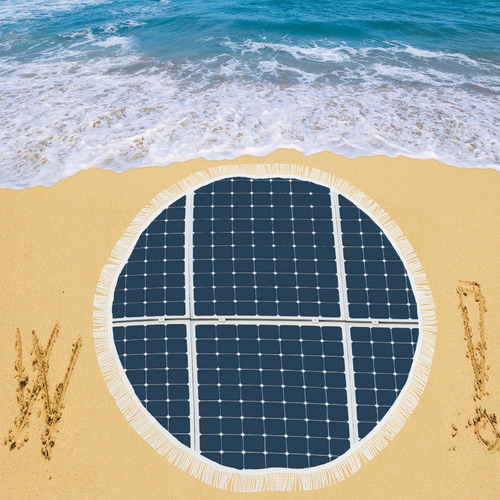 Solar Technology Power Panel Battery Cell Energy Circular Beach Shawl 59"x 59"