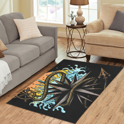 Nautical Splash Area Rug 5'x3'3''