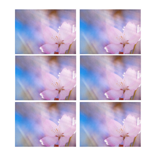 Sakura Cherry Blossom Spring Heaven Light Beauty Placemat 14’’ x 19’’ (Set of 6)