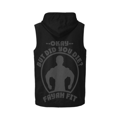But did you die? Sleeveless zip All Over Print Sleeveless Zip Up Hoodie for Men (Model H16)
