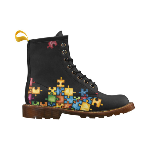 Rainbow Puzzle High Grade PU Leather Martin Boots For Women Model 402H