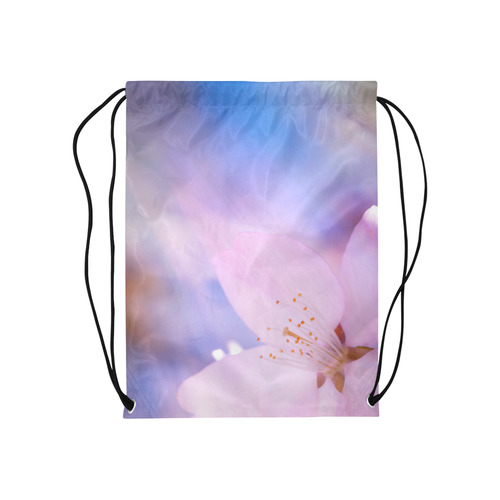 Sakura Cherry Blossom Spring Heaven Light Beauty Medium Drawstring Bag Model 1604 (Twin Sides) 13.8"(W) * 18.1"(H)