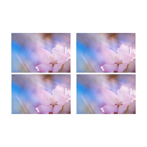 Sakura Cherry Blossom Spring Heaven Light Beauty Placemat 12’’ x 18’’ (Set of 4)
