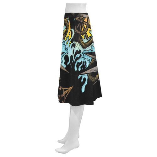 Nautical Splash Mnemosyne Women's Crepe Skirt (Model D16)