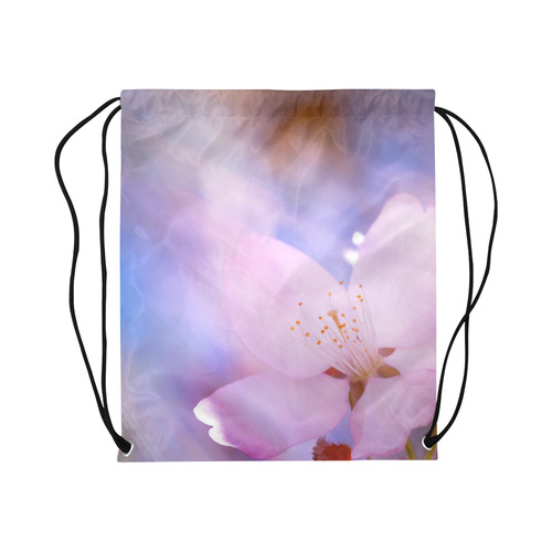 Sakura Cherry Blossom Spring Heaven Light Pink Large Drawstring Bag Model 1604 (Twin Sides)  16.5"(W) * 19.3"(H)