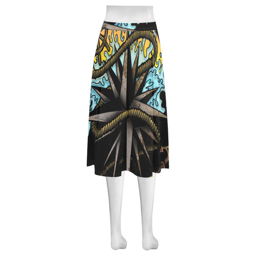 Nautical Splash Mnemosyne Women's Crepe Skirt (Model D16)