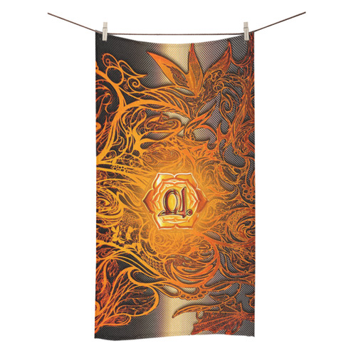 Sacral Chakra Zen Doodle Orange Svadhishthana Bath Towel 30"x56"