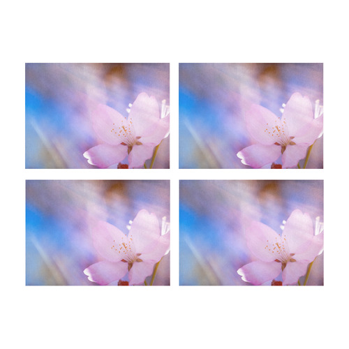Sakura Cherry Blossom Spring Heaven Light Beauty Placemat 14’’ x 19’’ (Set of 4)